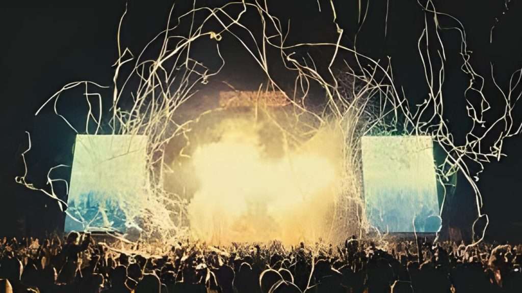 Crowded festival entrance at Splendour in Byron Bay.