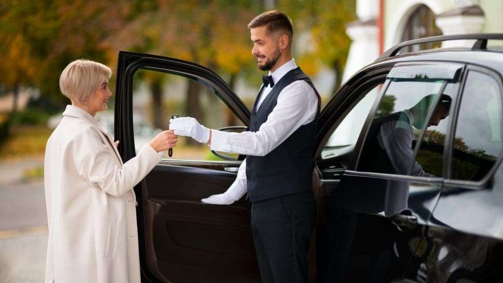 Corporate chauffeur service in Gold Coast with passenger