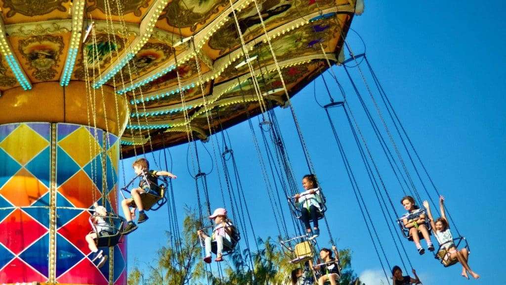 Make Your Memories colourful swing ride with kids