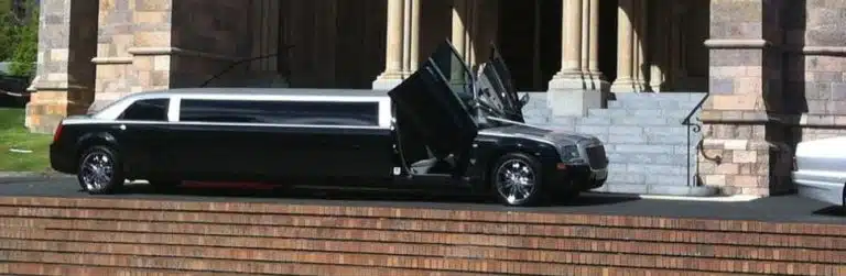 Wedding Hire black stretch limo with open doors