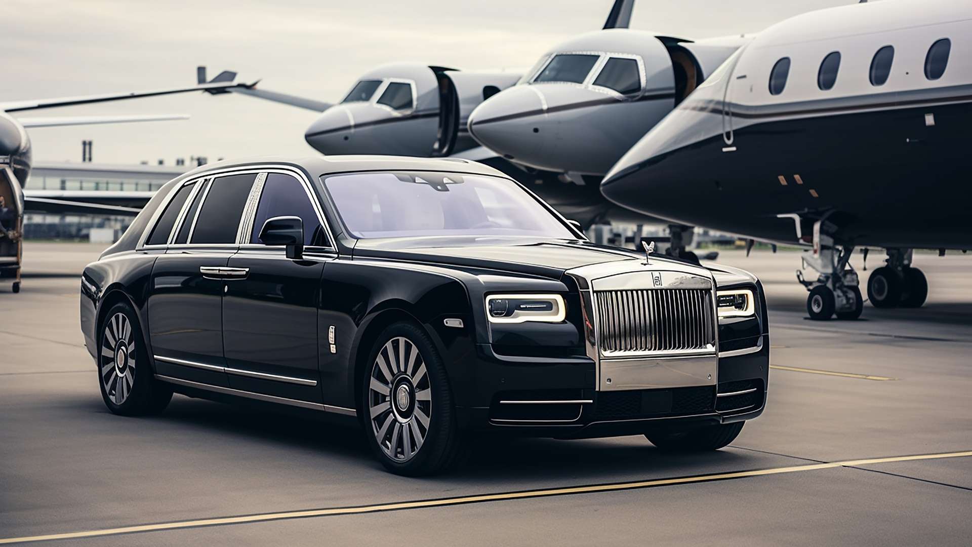 Parked car at Brisbane Airport for transfers.