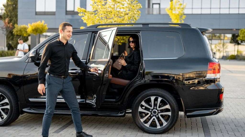 Chauffeur driving luxury car in Gold Coast, Australia.